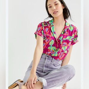 Maeve by Anthropology colorful button down shirt